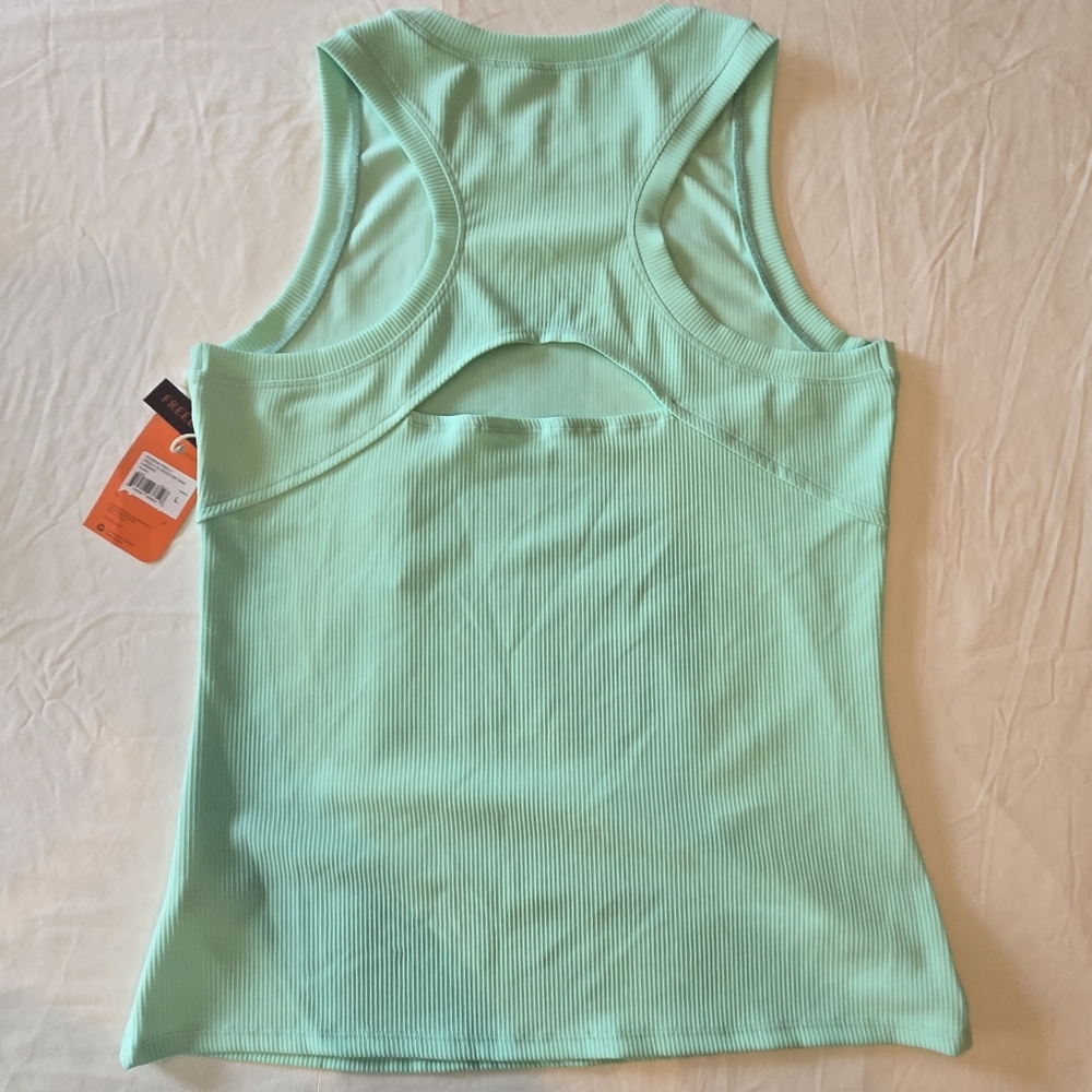 2 Ribbed Tank Scoop Neck Racerback Keyhole Size Large Haven NWT - Picture 2 of 13